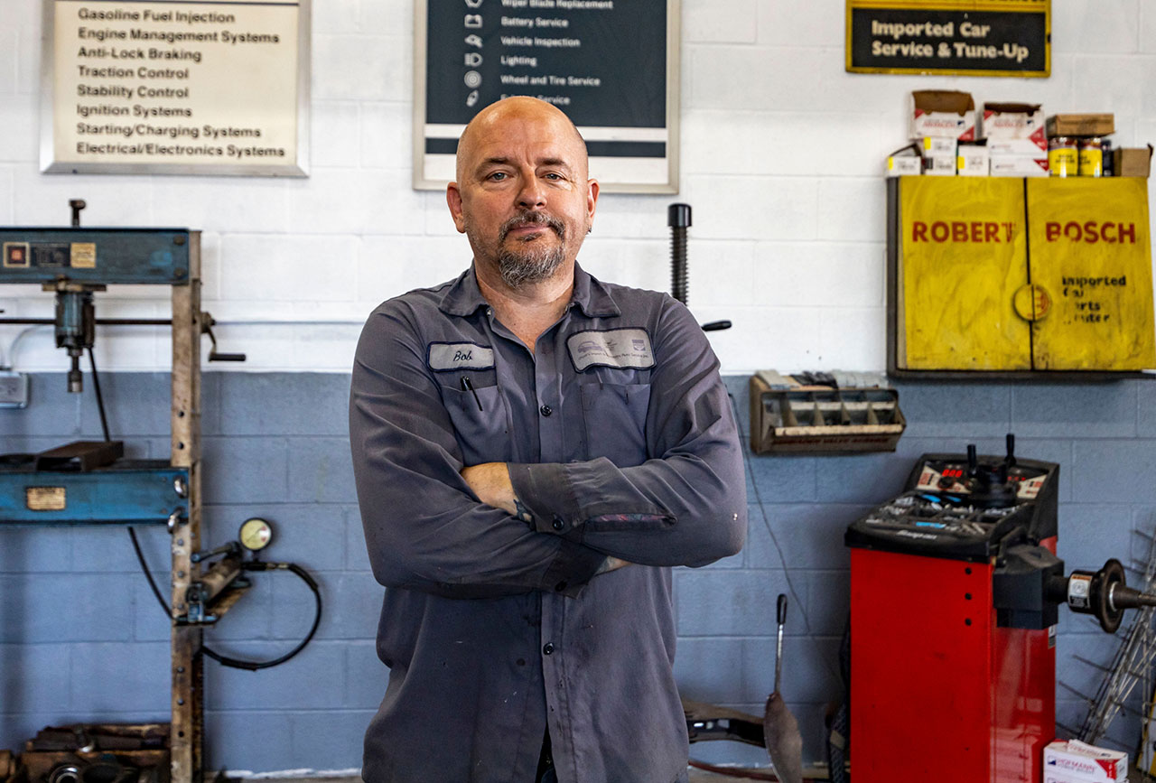 Man in shop