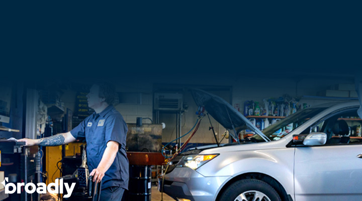 working in a garage